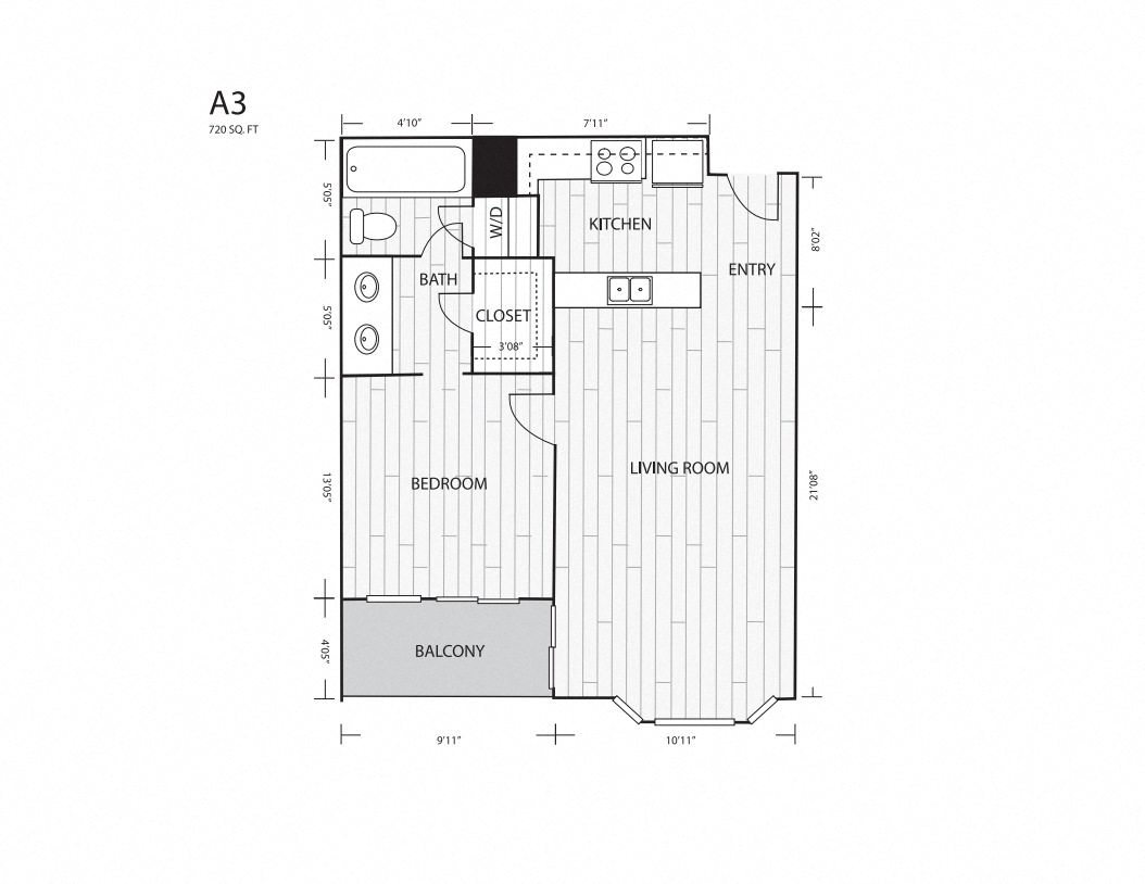 Whitney Uptown A3 Floor Plan